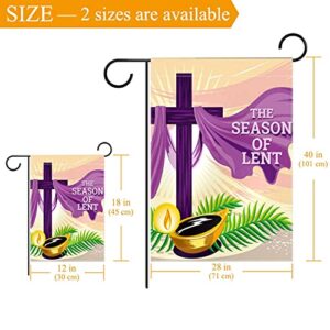 Garden Flag Holy Week. The Time Of Lent. 12×18 Inch Double Sided Design Decorative Yard Banner Garden Flag Holiday Flag for Party Home Outdoor Decoration