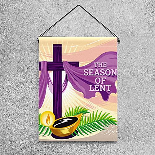 Garden Flag Holy Week. The Time Of Lent. 12×18 Inch Double Sided Design Decorative Yard Banner Garden Flag Holiday Flag for Party Home Outdoor Decoration