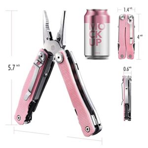 FantastiCAR Pink Utility knife Box cutter with Extra Blades and Multifunctional Pliers Set, Stainless Steel Body and Gift Packaging Box