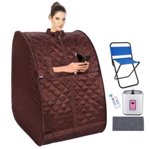 oppsdecor steam sauna spa portable foldable personal indoor sauna tent pot for therapeutic reduce stress fatigue with remote chair indoor home