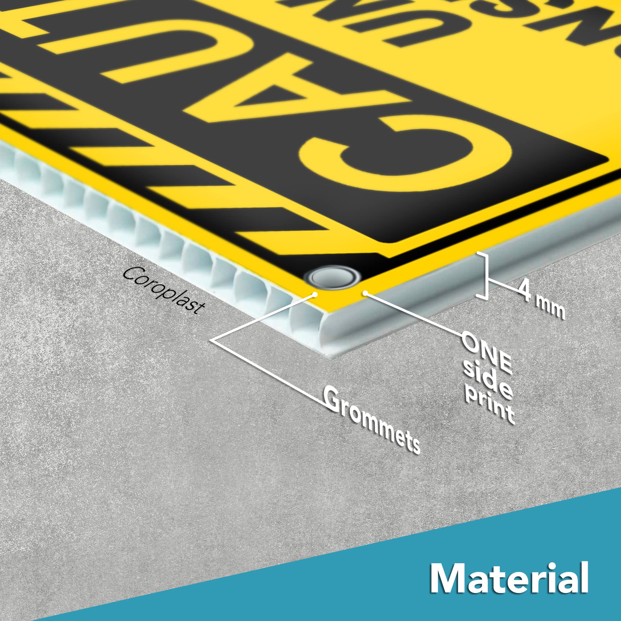 2 PC Under Construction Sign - 12 x 8 Coroplast Caution Area Under Construction Signs with Grommets - Work Zone Signs Caution Construction Zone Sign