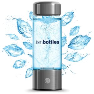 ionbottles® - original rechargeable portable glass hydrogen water generator bottle with pem and spe technology for a perfectly balanced ph released hydrogen water ionizer