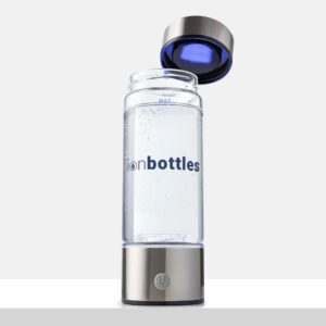 ionBottles® - Original Rechargeable Portable Glass Hydrogen Water Generator Bottle with PEM and SPE Technology for a Perfectly Balanced pH Released Hydrogen Water Ionizer