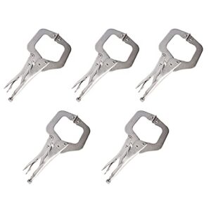 all-carb 5pcs locking c-clamp 11 inch welding vise grip locking pliers swivel pad for home farm and automotive