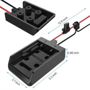 Power Wheel Adapter with Fuse & Switch, Secure Battery Adapter for Dewalt 20V Lithium Battery, with 12 Gauge Wire, Good Power Convertor for DIY Ride On Truck, Robotics, RC Toys and Work Lights, 1 Pack