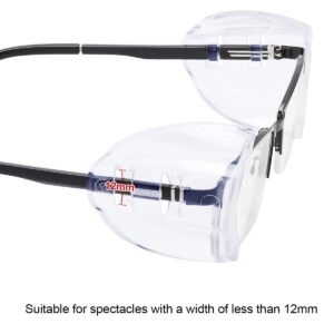 MELASA 12 Pairs Eye Glasses Side Shields, Flexible Slip on Side Shields for Safety Glasses Fits Small to Large Eyeglasses Universal