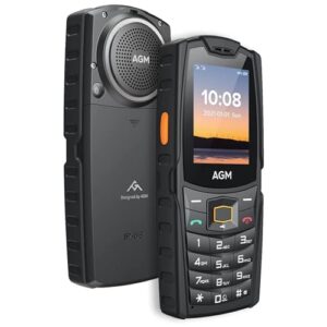 agm m6 4g rugged phone, cell phone for seniors & kids, dual sim ip68/ip69k waterproof phone, mil-std-810h, t-mobile, 2.4" screen, 48+128mb, 2500mah battery, black, big button | big font | big speaker