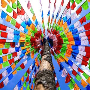 Tibetan Buddhist Prayer Flags Outdoor Meditation Flag-Traditional Pattern 40pcs Satin Wind Horse Lungta Prayer Flags,11x14 inches