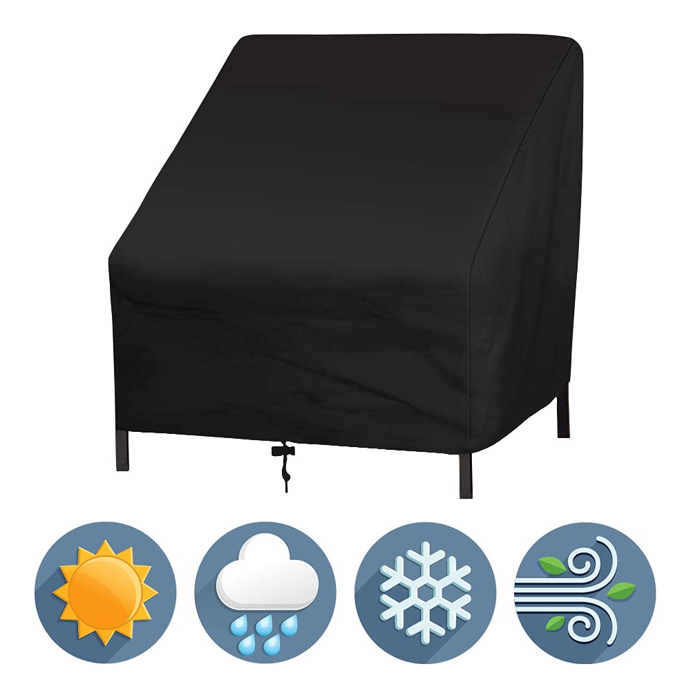 Uranshin Waterproof Outdoor Chair Covers, Outdoor Patio Furniture Covers Rocking Chair 210D, Lounge Deep Chair Covers Outdoor Stack Chairs for All Weather Protection, 37.8" W x 30.7" D x 28.74" H