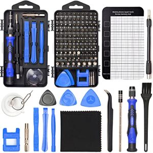 strebito precision magnetic screwdriver set 124-piece electronics tool kit with 101 bits, for computer, laptop, cell phone, pc, macbook, iphone, nintendo switch, ps4, ps5, xbox repair