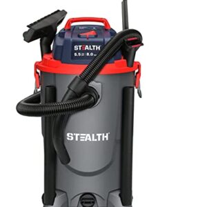 Stealth Wet Dry Vacuum Cleaner 8 Gallon, 5.5 Peak HP Shop Vacuum with Blower & Drain Port for Home, Garage, Car, Workshop, ECV08P1