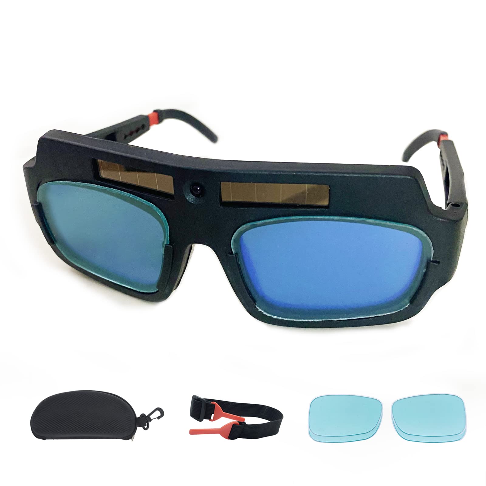 Melgweldr Welding Glasses Auto Darkening,Solar Powered Welding Goggles,Adjustable, Lightweight,Welder Goggle Anti-Flog Anti-Glare Protective Goggles