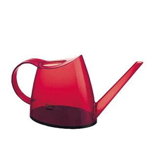 indoor watering can for house bonsai plants garden flower long spout 40oz 1.4l 1/3 gallon small modern translucent (red)