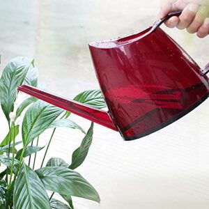Indoor Watering Can for House Bonsai Plants Garden Flower Long Spout 40oz 1.4L 1/3 Gallon Small Modern Translucent (Red)