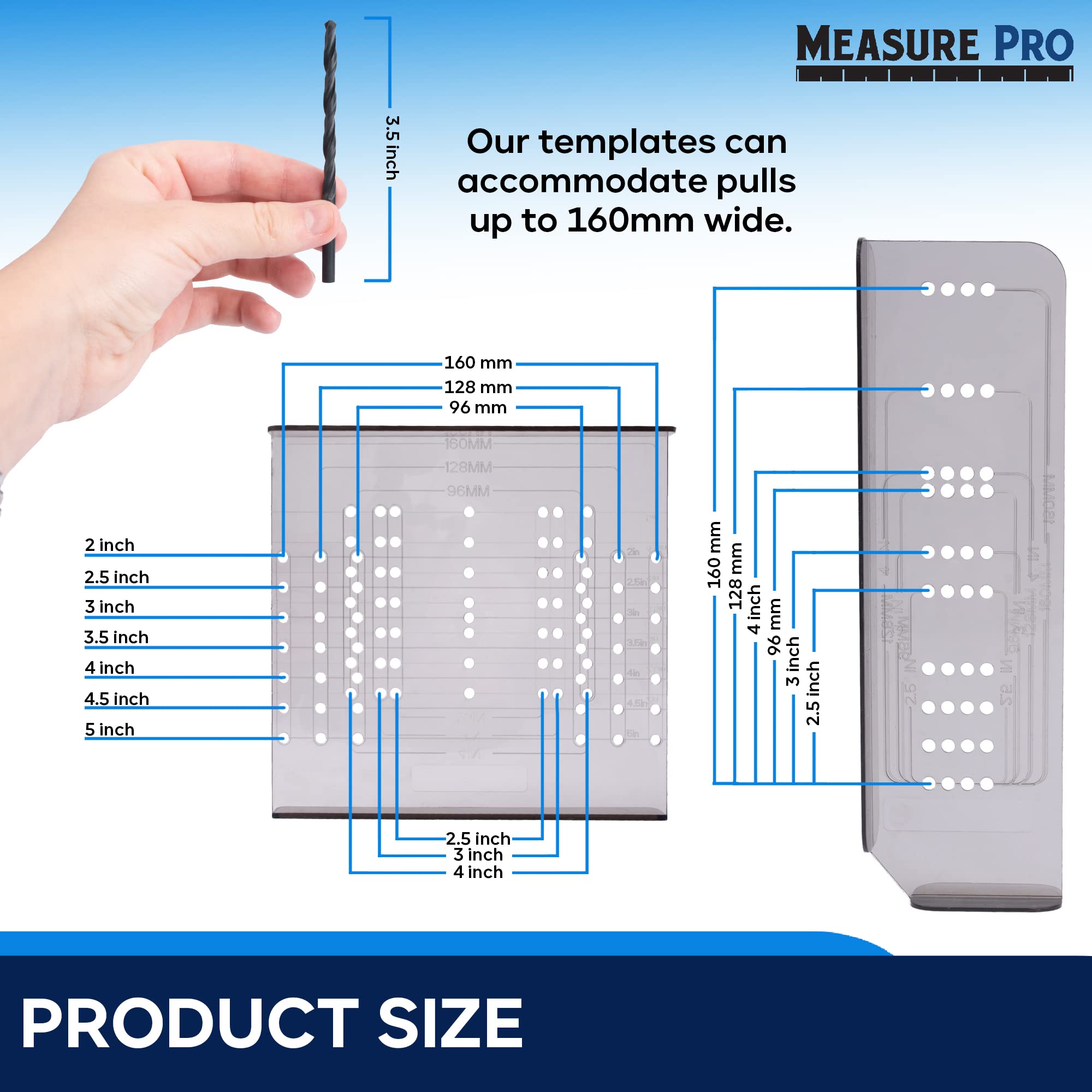 Cabinet Door & Drawer Hardware Installation Template Kit by MeasurePro - Made in The USA