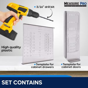 Cabinet Door & Drawer Hardware Installation Template Kit by MeasurePro - Made in The USA