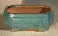 bonsai boy l155 6.125 x 5 x 2.125 in. ceramic bonsai pot, blue & green - rectangle