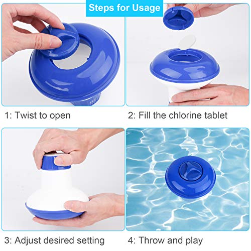 Hot Tub/Spa/Pool Chlorine Floater Chlorinator/Bromine Floater, Chemical Floating Dispenser for Pools, Premium Automatic Tablets Floaters,YLYL