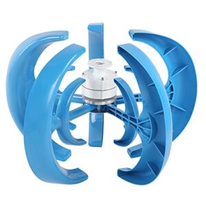 1200w wind turbine 5 blade wind vertical axis generator blue electricity producer equipment for boats terraces cabins or mobile houses charging (24v)