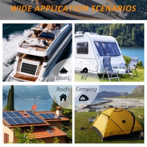 AUECOOR 640 Watts 12 Volts Solar Wind Hybrid System: 400W Wind Turbine Generator+ 2 pcs 120W Flexible Monocrystalline Solar Panels for Off Grid 12V Battery Charging RV Roofs Boats