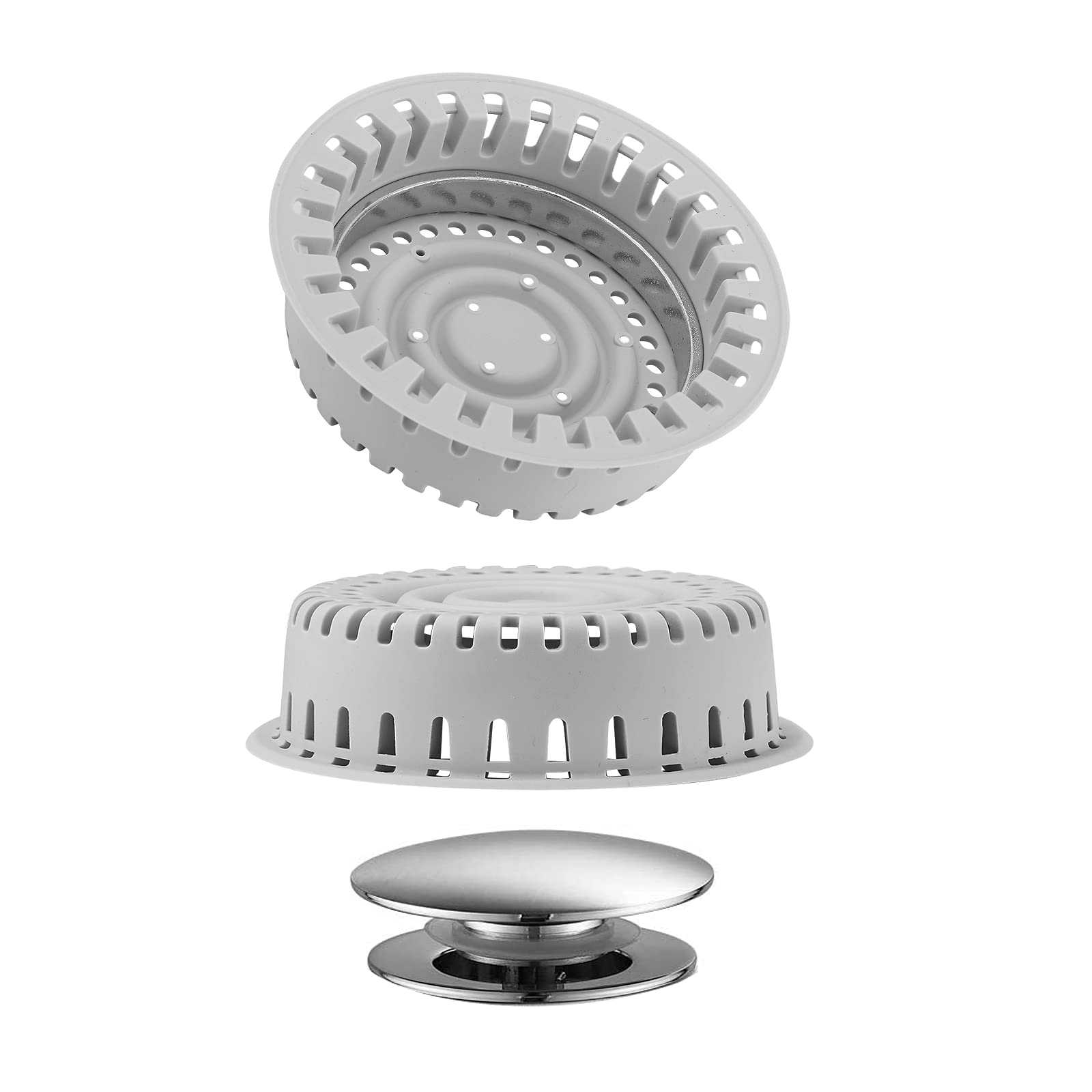 Aojuxix Drain Hair Catcher, Upgraded Protector with Silicone & Stainless Metal Designed for Pop-Up and Regular, Effective Without Slowing Drainage