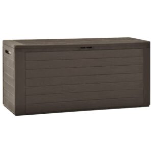 nusgear garden storage box brown 45.7"x17.3"x21.7" for patio furniture cushions, pool toys, and garden tools