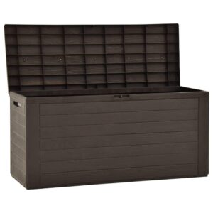 NusGear Garden Storage Box Brown 45.7"x17.3"x21.7" for Patio Furniture Cushions, Pool Toys, and Garden Tools