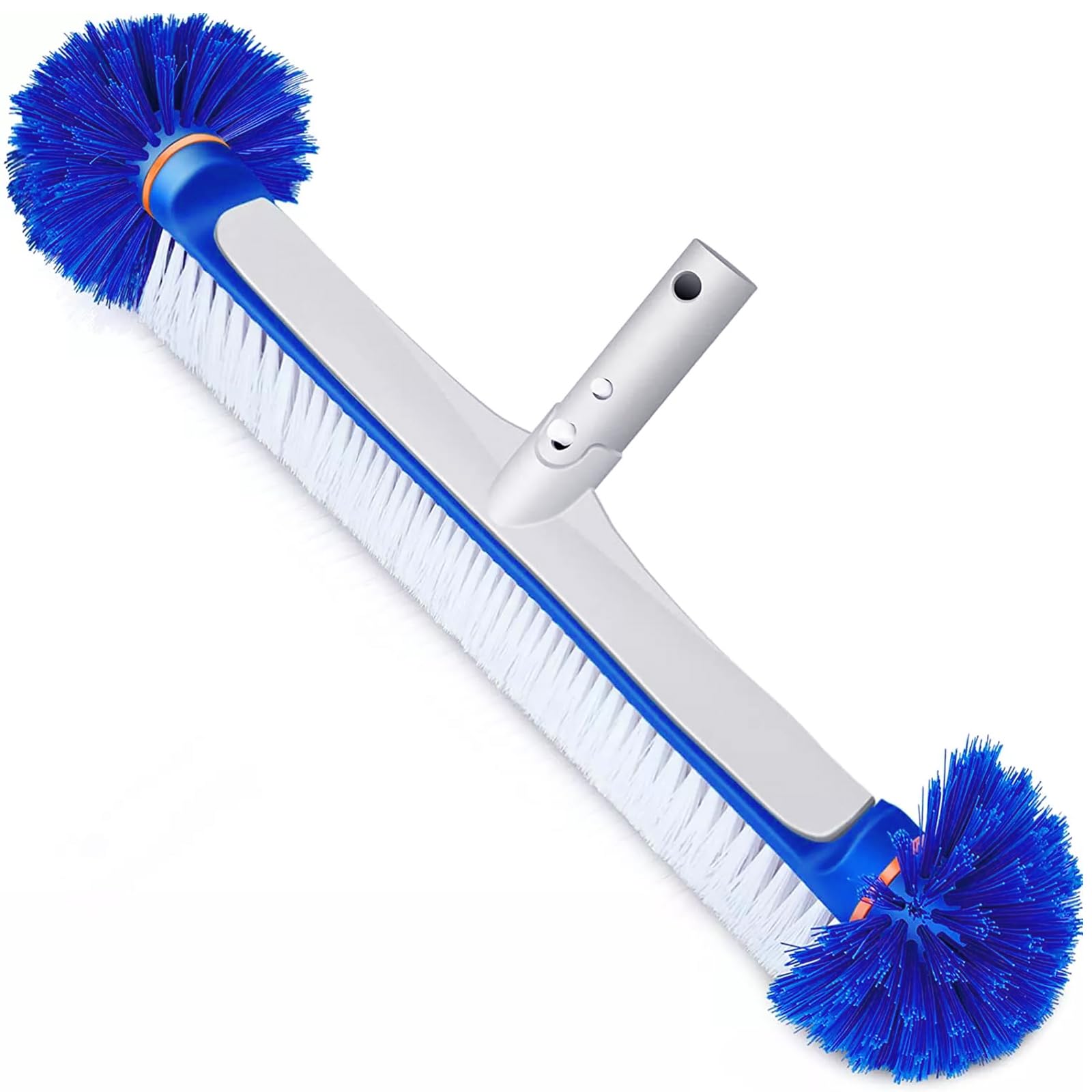 Cheerclean Pool Brush, Hemispherical Bristles, Pool Cleaning Brush Head, Pool Wall Brush with Aluminum Handle Pool Brushes for Cleaning Pool Walls