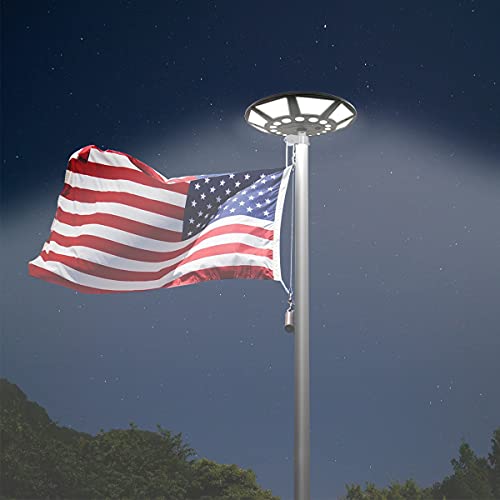 enrybia Solar Flag Pole Light Outdoor Dusk to Dawn, 266 led Light, 4200lm Super Bright Flag Pole LED, for Most 15 to 25 Ft In-Ground Flag Poles, Fits 0.5" Wide Flag Ornament Spindles (Black)