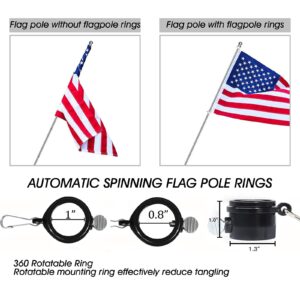 Bird Twig Flag Pole for House, 5 FT Flagpole Kit, american flag with pole and Bracket, Stainless Steel Professional Black Flag Pole for House Garden Yard, Residential or Commercial Flag Pole