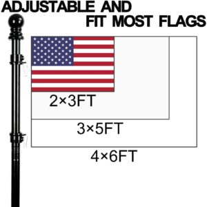 Bird Twig Flag Pole for House, 5 FT Flagpole Kit, american flag with pole and Bracket, Stainless Steel Professional Black Flag Pole for House Garden Yard, Residential or Commercial Flag Pole