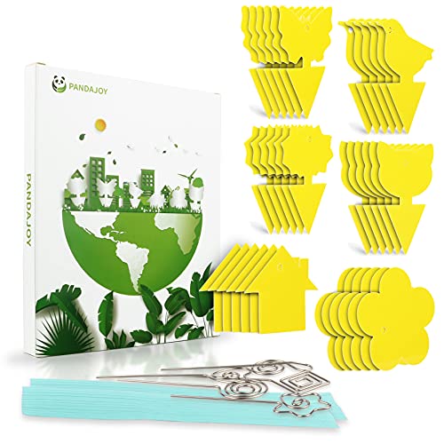 36 PCS Fruit Fly Trap Yellow Sticky Fungus Gnat Killer for Indoor and Outdoor Plant Insect Catcher for White Flies Mosquitos Fungus Gnats Flying Insects Houseplant Gift for Flower Lover