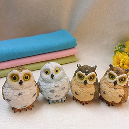 BESPORTBLE 4pcs Owl Decoration Micro Landscape Owl Resin Owl Figurine Owl Figurines Outdoor Planters Decorative Owl Outdoor Gift Outside Planters Resin Animal Ornament Mini Miss Dashboard