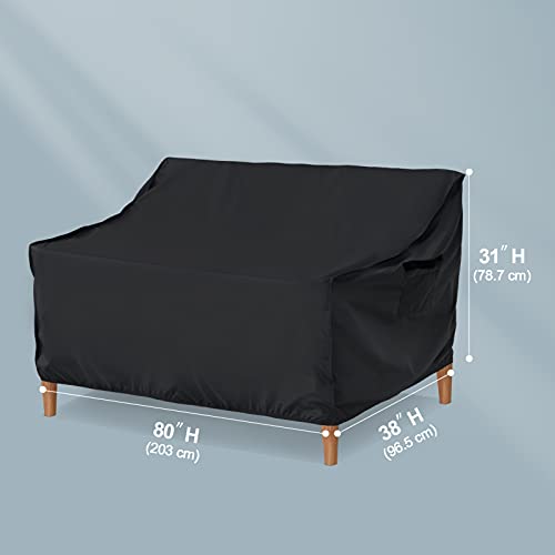 Tempera 3-Seat Deep Patio Sofa Cover, Heavy Duty Outside Sofa Covers with Air Vents and Handles for Winter, Windproof, Anti-Fading, Space Grey