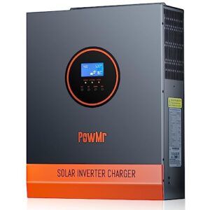 5000 watt solar inverter pure sine wave 48v 110v, off-grid 5kw power inverter built in 80a mppt controller, 40a ac charger, max.pv input 500v, support utility/generator/solar charge