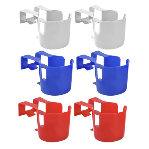 Impresa Pool Drink Holders - 6 Pack- Swimming Pool Supplies - Above Ground Pool Cup Holders for Drinks - Spill-Resistant and Fits Most Pools (Red, White, and Blue)