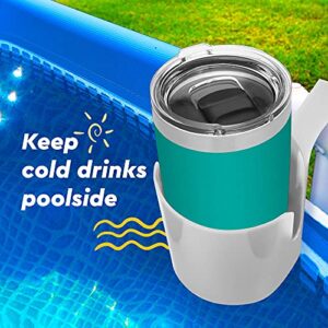 Impresa Pool Drink Holders - 6 Pack- Swimming Pool Supplies - Above Ground Pool Cup Holders for Drinks - Spill-Resistant and Fits Most Pools (Red, White, and Blue)