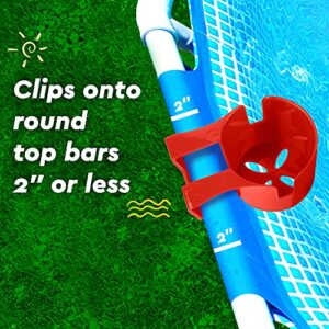 Impresa Pool Drink Holders - 6 Pack- Swimming Pool Supplies - Above Ground Pool Cup Holders for Drinks - Spill-Resistant and Fits Most Pools (Red, White, and Blue)