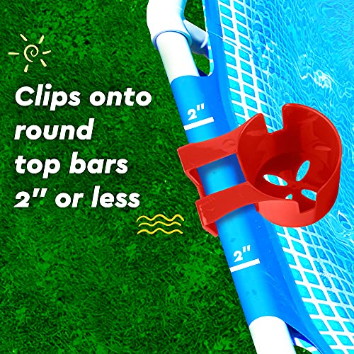 Impresa Pool Drink Holders - 6 Pack- Swimming Pool Supplies - Above Ground Pool Cup Holders for Drinks - Spill-Resistant and Fits Most Pools (Red, White, and Blue)