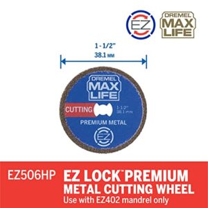 Dremel Max Life EZ506HP 1-12“ (38.1mm) High Performance Premium Metal Cutting Wheel, Blue