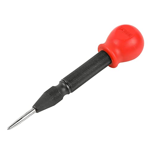 ARES 10022 - Automatic Center Punch - 5-Inch Adjustable Spring-Loaded Tool - Anti-Slip Knurled Grip - Durable S2 Steel Tip