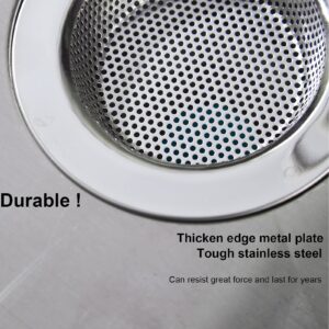 Kitchen Sink Strainer Stainless Steel, LASSHSWA Kitchen Sink Drain Strainer, Sink Strainers for Kitchen Sinks with Large Wide Rim 4.5" Diameter (2 Pack)