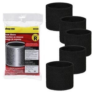 shop-vac 90585 foam sleeve filter replacements for most shop-vac wet/dry vacuum cleaners 5 gallon and above, replace parts # 9058500, 5 pack