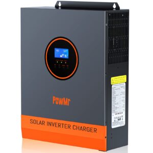 3000w solar inverter 24v to 120v, max.pv input 4kw,450v voc,pure sine wave power inverter built-in 80a mppt controller and 40a ac charger for home, rv, off-grid solar system