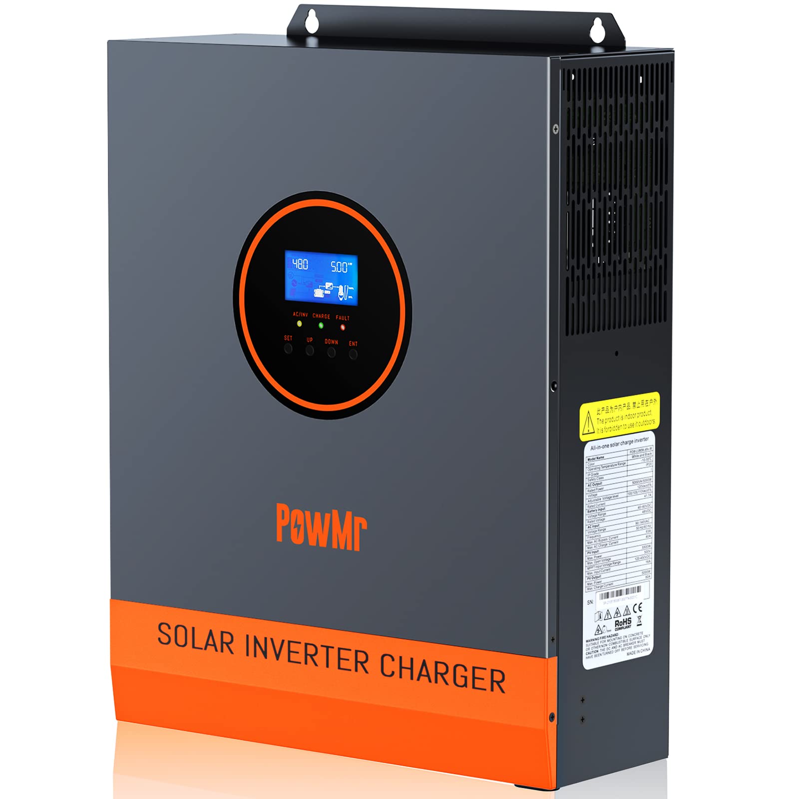 3000W Solar Inverter 24V to 120V, Max.PV Input 4KW,450V VOC,Pure Sine Wave Power Inverter Built-in 80A MPPT Controller and 40A AC Charger for Home, RV, Off-Grid Solar System