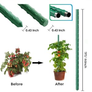 Kogrew 7Feet 25Pcs Plant Stakes Garden Tomato Sticks Supports for Potted Cucumber Strawberry Bean