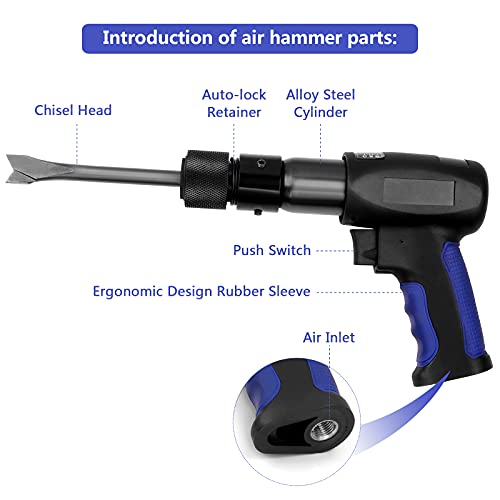 YON.SOU. 13-piece Air Hammer Set with 5pcs Chisels