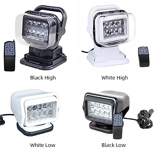 EIOUHENG 50W LED Spotlight LED Search Light 360 Degree LED Rotating Remote Control Work Light with Magnetic Base for SUV Boat Home Security Protection Emergency Lighting Farm Field Garden