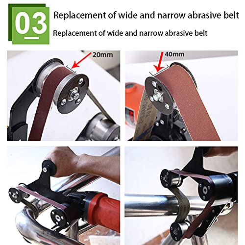 Belt Sander Attachment,Adapter Angle Grinder Bearing Sanding Support Tool Pipe Tube Bracket Accessories Cast Iron ABS Polishing Professional Accessories (5/8”-11 UNC)