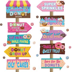 jetec 20 pieces donut party directional signs donut welcome sign donut party yard sign outdoor lawn decoration for donut party decoration supplies
